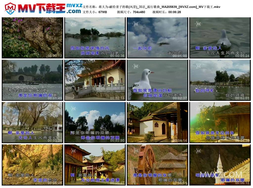 蒋大为-献给妻子的歌(风景)_国语_流行歌曲_MA205839
